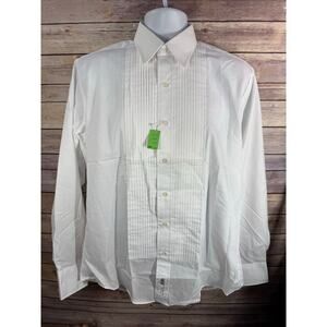 NEW VINTAGE After Six Shirt Men 15-15 1/2 White Tuxedo Bib Pleated Formal